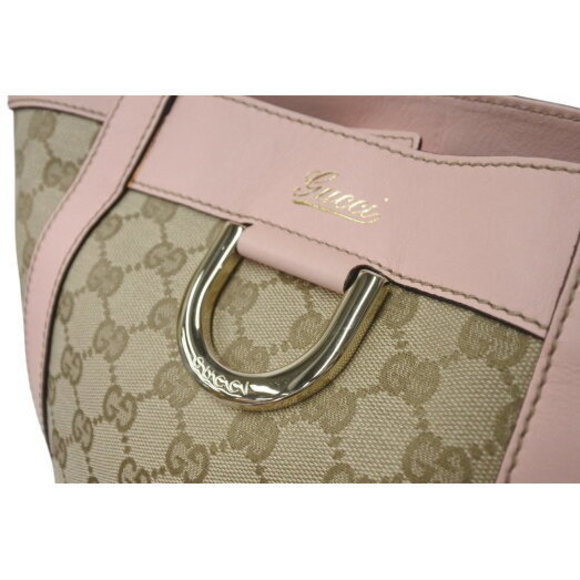 Gucci Pink Beige GG Handbag Canvas - Picture 5 of 9